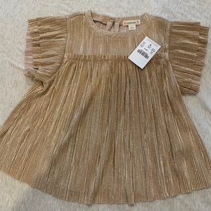 Crewcuts holographic gold girls top